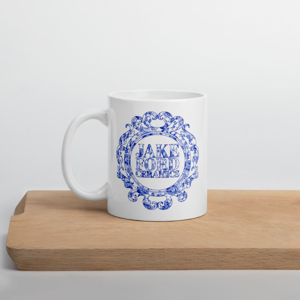 Blue Floral Logo Mug
